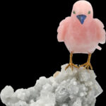Elegant Rose Quartz Bird on Crystal Base