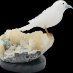 White Quartz Bird on Natural Crystal Cluster