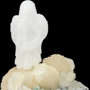 White Quartz Bird on Natural Crystal Cluster